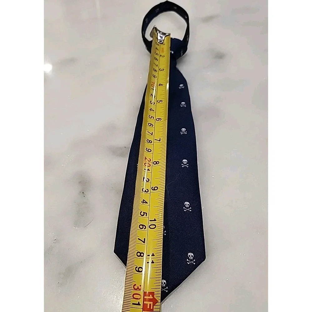 ARG! Class Club SILK 12in Zipper Adj Necktie Pirate Yacht Party‎ Navy White EXC